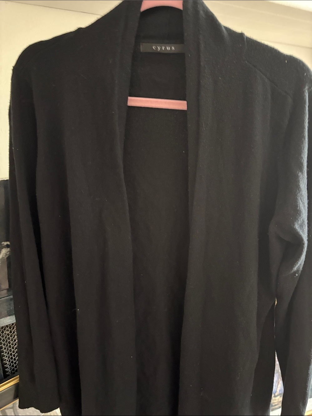 Cyrus Black Open Shawl-Collar Women's Cardigan